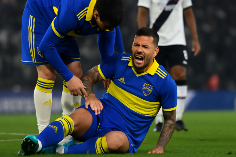 Imagem representando leandro paredes sofre lesão durante jogo, com o Boca Juniors sem o jogador