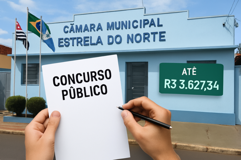 câmara municipal estrela norte em São Paulo – capa de concurso público com vagas para fundamental e superior