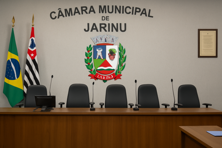 câmara jarinu sp abre: imagem do anúncio de concurso público com vagas de nível superior e salários até R$ 10.744,00.