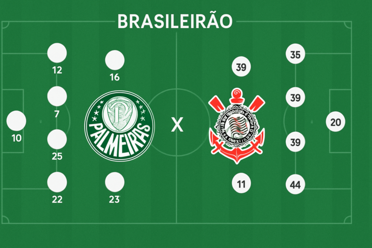Capa horizontal representando palmeiras x corinthians brasileirão 2026, com foco em escalações, horário e onde assistir, sem textos.