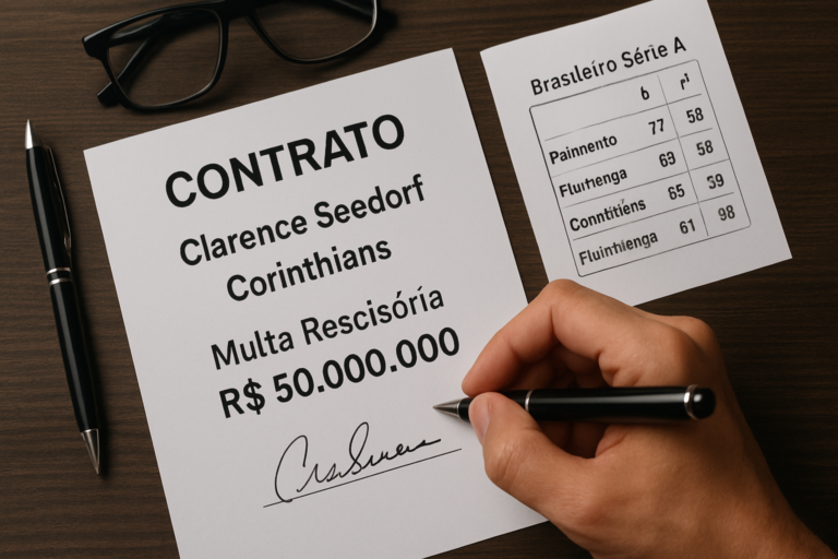 Texto alternativo: contrato clarence seedorf corinthians – multa rescisória e posição no Brasileirão