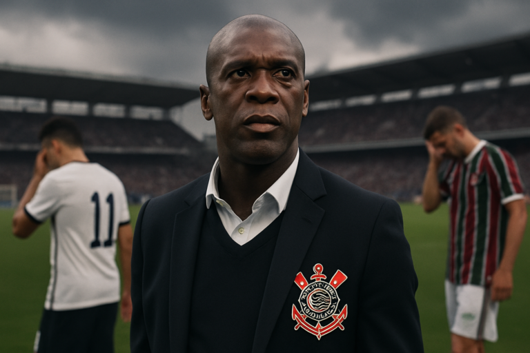 Capa horizontal 16:9 com Clarence Seedorf como novo técnico corinthians clarence, sem textos na imagem