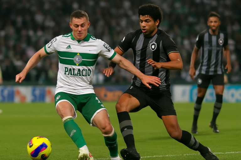 coritiba botafogo empatam pelo Brasileirão; capa horizontal 16:9 representa 1 a 1 no Couto Pereira, sem textos.