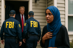 Imagem de capa ilustrando governo trump realiza operação, destacando alegada fraude imigratória e intimidação.