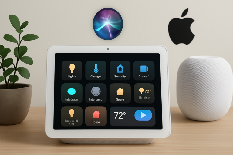 Capa com apple aposta nova linha em casa inteligente, com Siri aprimorada e tela de 7 polegadas HomeView.