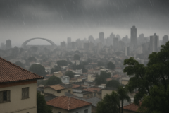 belo horizonte surpreende moradores: cenário de capa com temporais e chuva intensa em outubro.