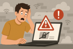 Imagem de capa horizontal 16:9 representando erro ao carregar página com alerta de tráfego anômalo e bloqueios.