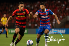 sport fortaleza duelam série na Série B: capa mostrando a corrida por acesso e playoffs, com Disney+ ao fundo