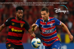 capa horizontal 16:9 com a ideia de decisão série b sport entre Sport e Fortaleza, Disney+ e chances de acesso apresentadas por estudo