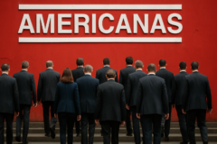 Capa retrata o escândalo americanas justiça aceita: tensão financeira envolvendo ex-executivos.