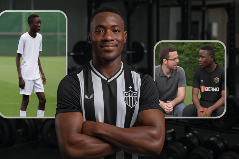 como atlético mg transformou: capa horizontal 16:9 de jovem da Guiné que se torna joia do futebol com apoio de tradutor