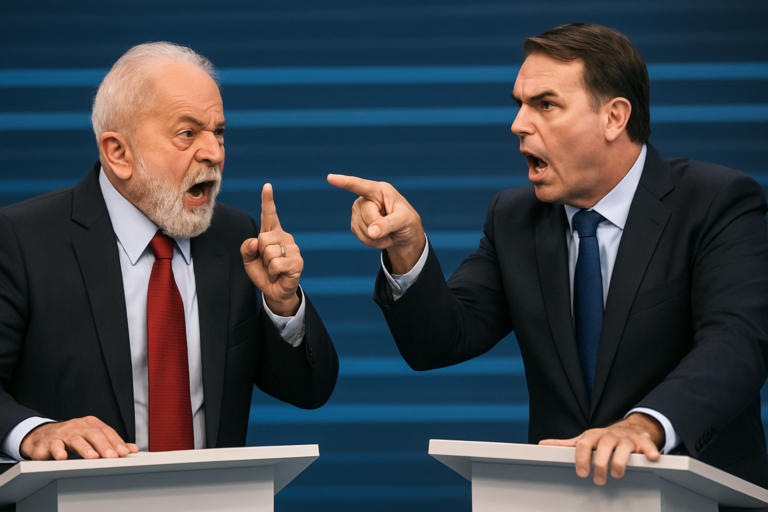 lula e flavio bolsonaro trocam acusações em debate caótico na na Band