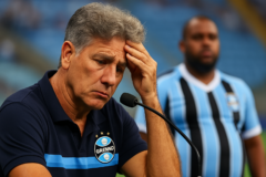 Capa 16:9 sem textos, retratando renato volta criticar próprio Grêmio após derrota e a alegação de peso do jogador