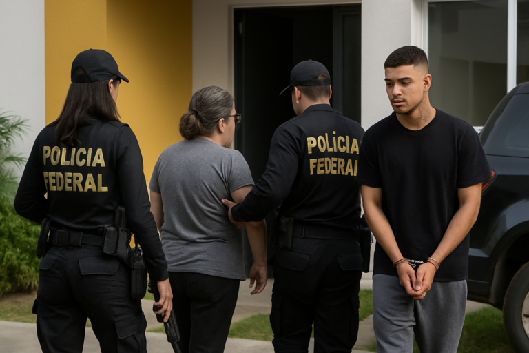 operação polícia federal prende mãe e irmão do cantor Oruam; capa 16:9 sem textos.