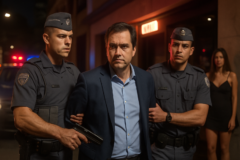 Capa horizontal sem textos: figura ficcional deputado estadual marcelo aguiar detido em balada Itaim Bibi