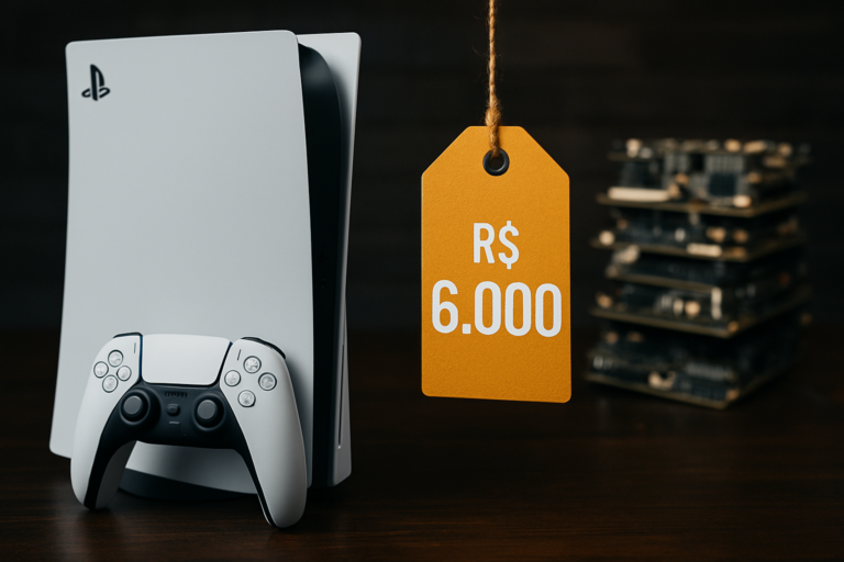 Capa relacionada a ps6 pode ser console, representando o alto custo causado pela crise global de componentes avançados