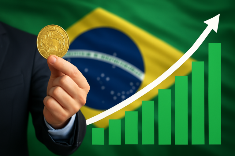 Capa ilustrando economia brasileira volta crescer, com alta de 0,5% em agosto segundo dados da FGV