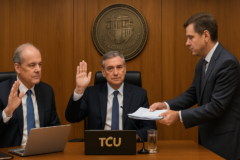 Capa ilustrativa: tcu recua aprova contas, Banco Central e liquidação do Banco Master, sem textos.
