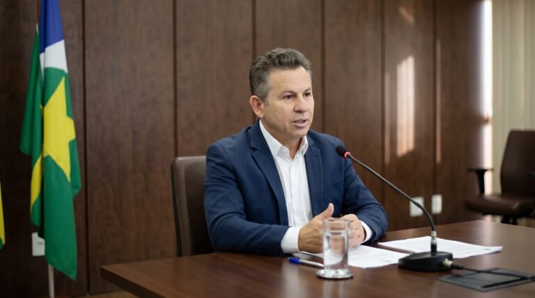 senador eleito Mauro Mendes, do partido União Brasil